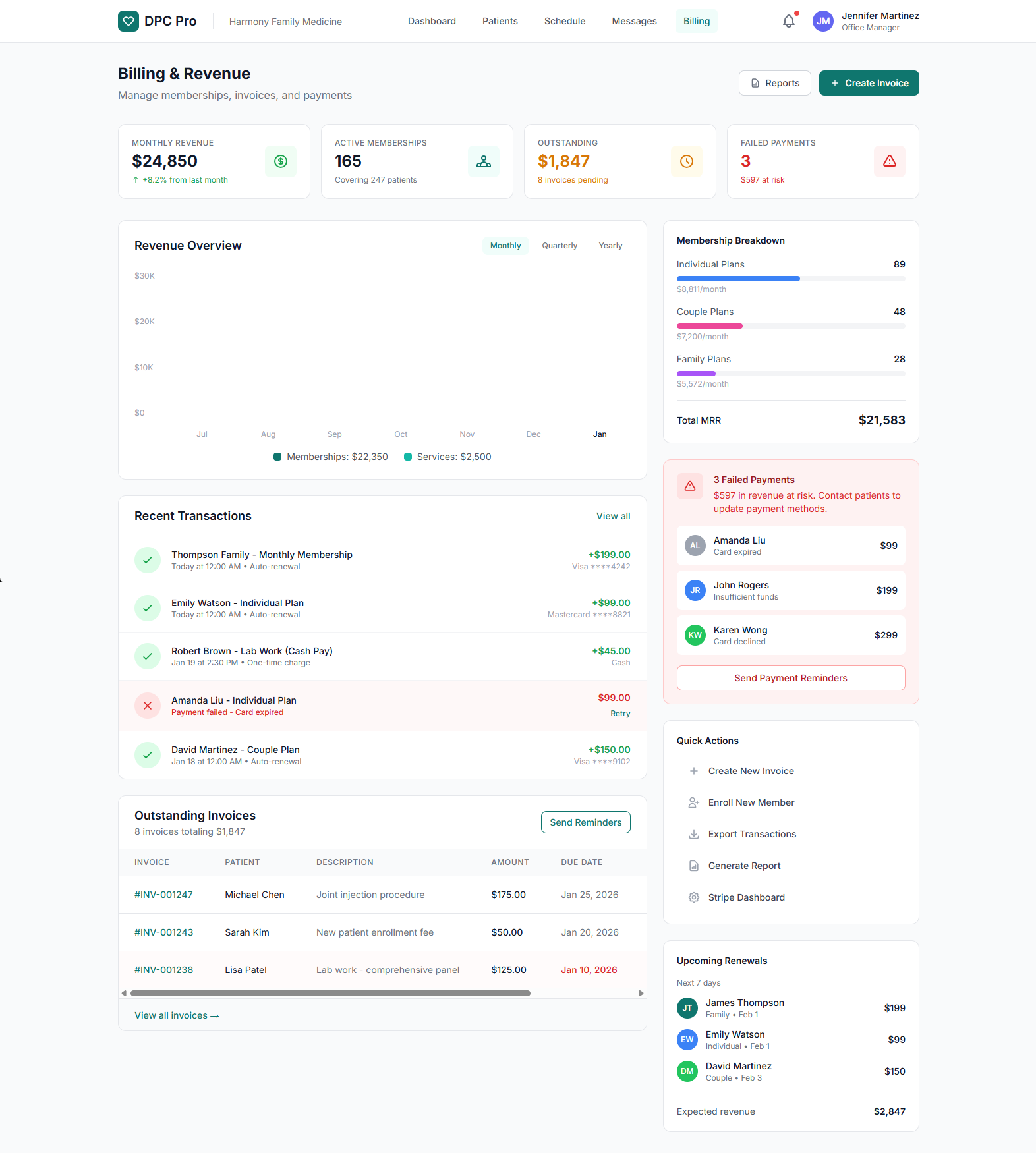 DPC Pro Billing Dashboard